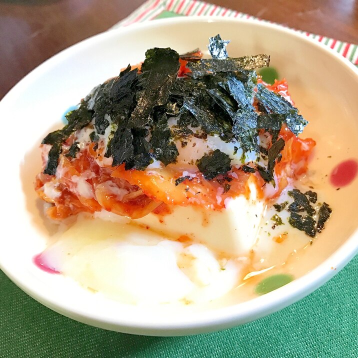 冷奴の季節です☆キムチ*温泉卵